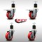 Service Caster 3.5'' SS Red Poly Swivel 1-7/8'' Expanding Stem Caster Set 2 Total Lock Brakes, 4PK SCC-SSEXTTL20S3514-PPUB-RED-2-S2-178 - alternate 5